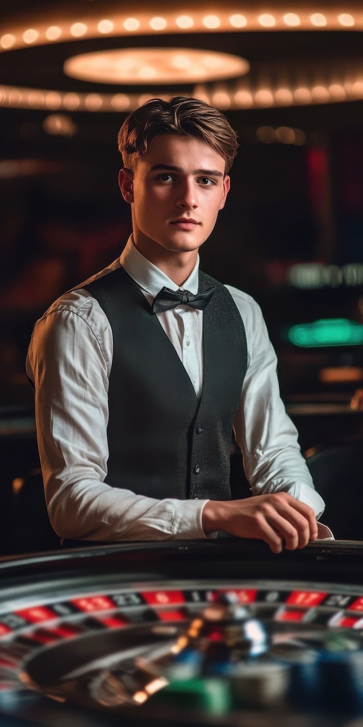 Live dealer studio with multiple camera angles and professional setup
